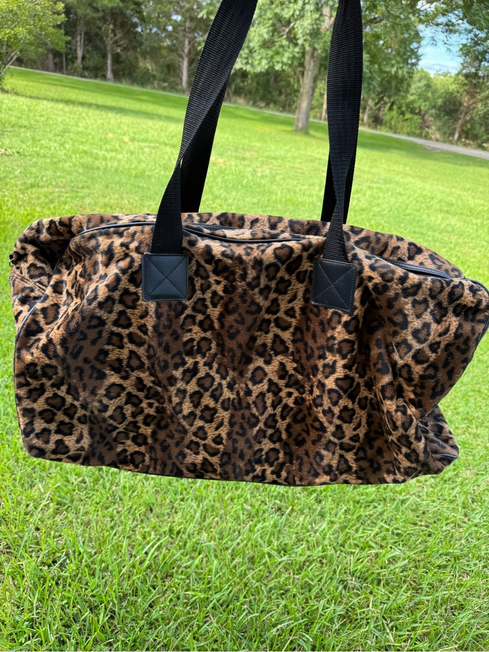 Leopard Print Women’s Weekender, Tote, Train Case & Cosmetic Bag - 4 pc set
